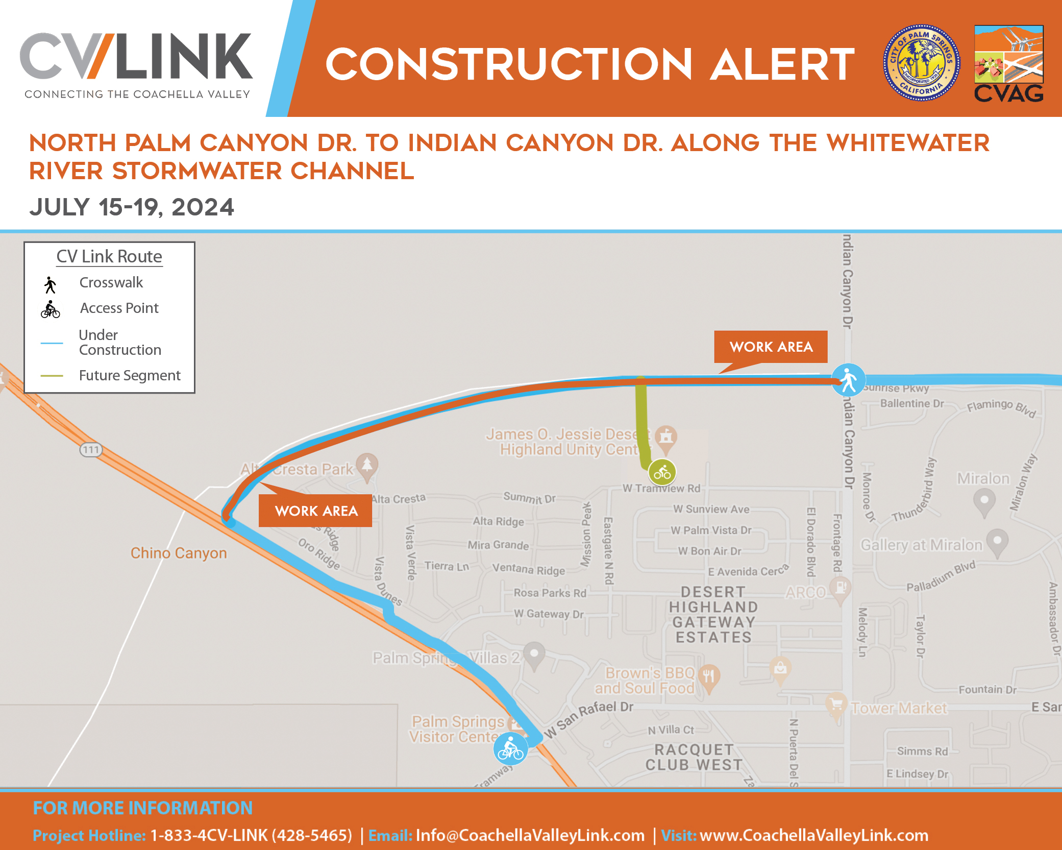 CV Link Construction Notice_NORTH PALM CANYON DR. TO INDIAN CANYON DR._FacebookPost