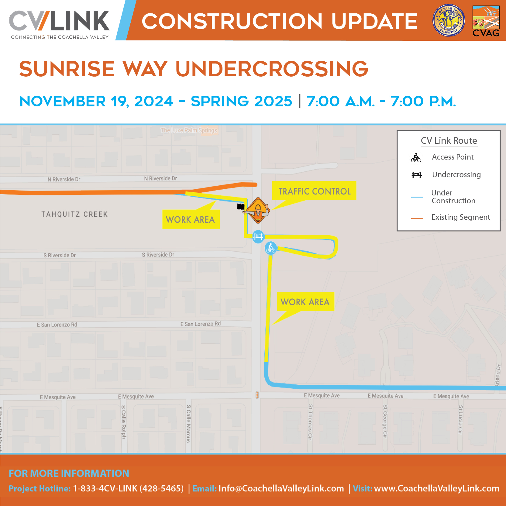 CV Link Construction Notice_Palm Springs Sunrise UC_Instagram